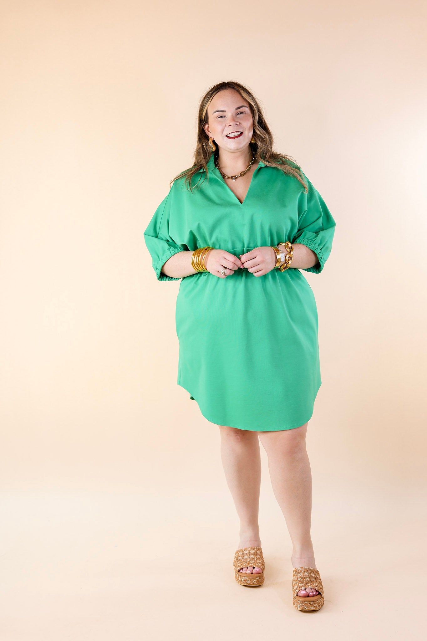 Emily McCarthy | Palmer Dress in Green - Giddy Up Glamour Boutique