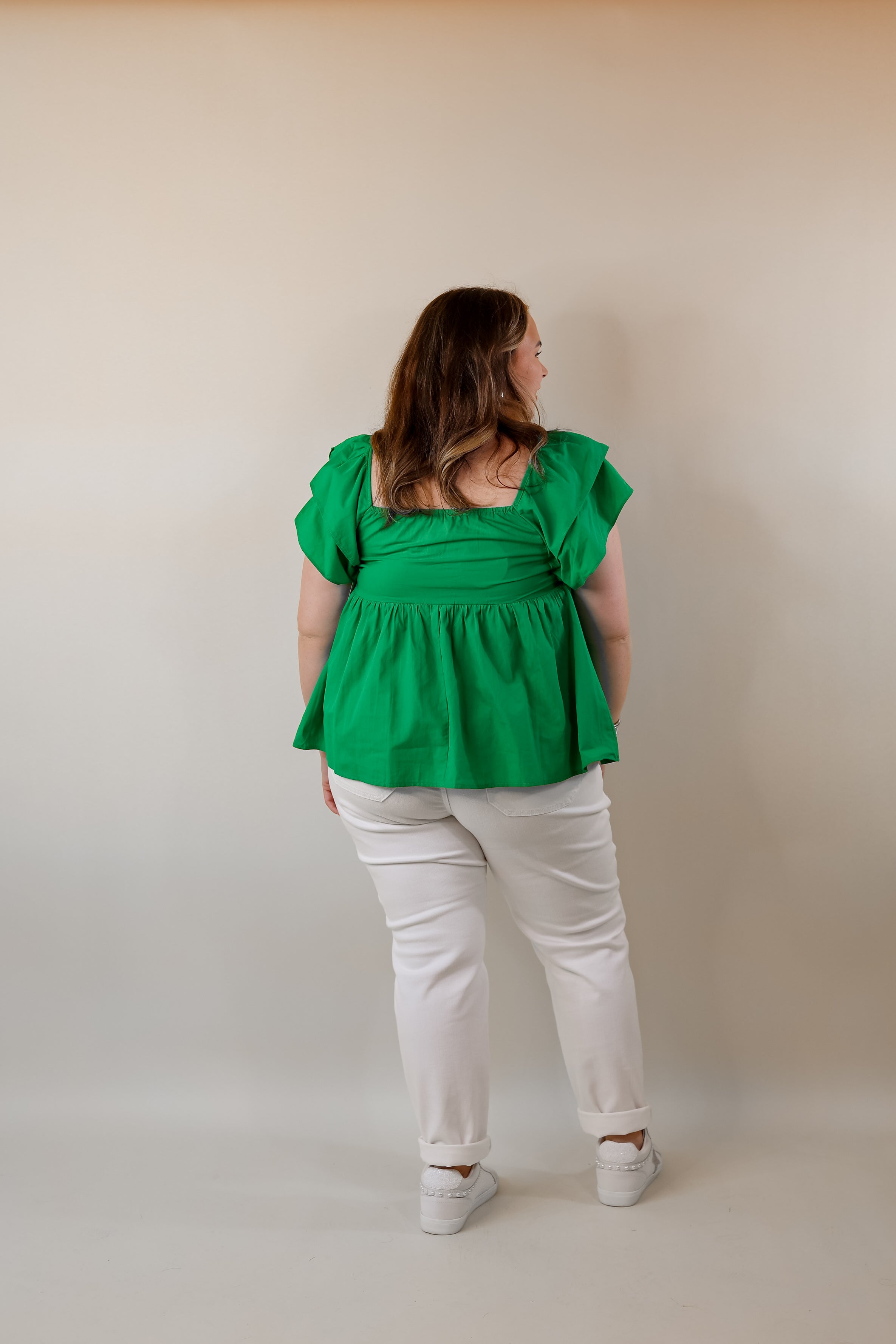 Celebrate Good Times Smocked Babydoll Top in Green - Giddy Up Glamour Boutique