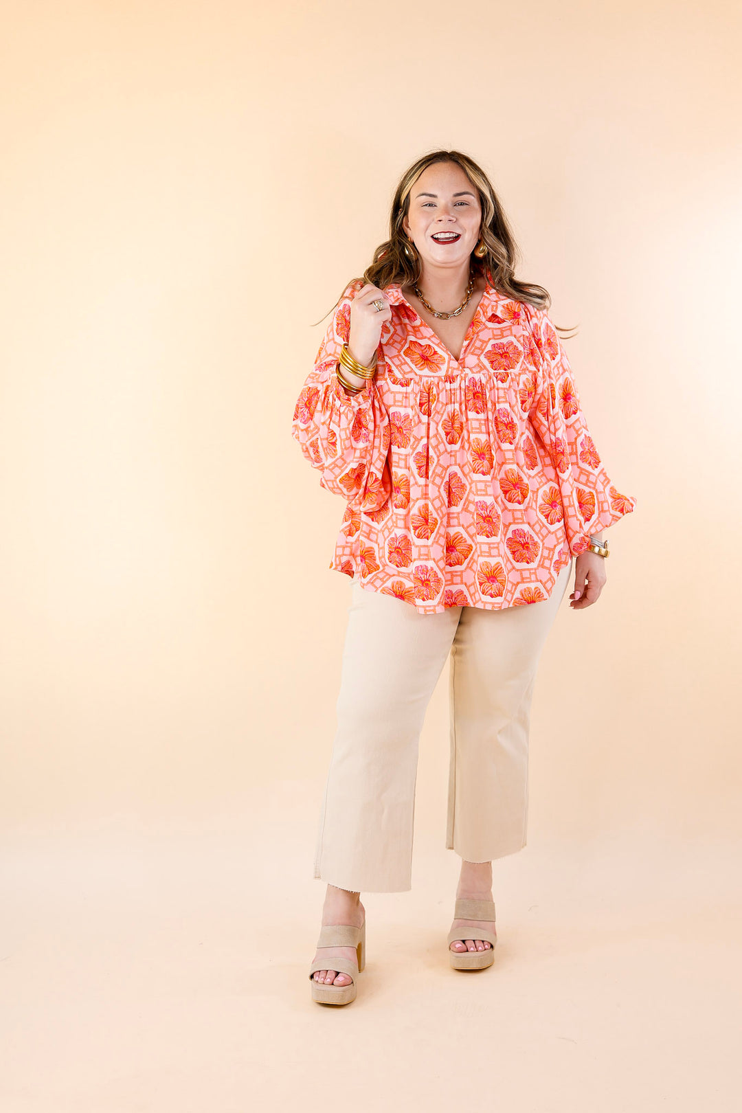 Emily McCarthy | Stella Crocheted Top in Floral Print - Giddy Up Glamour Boutique