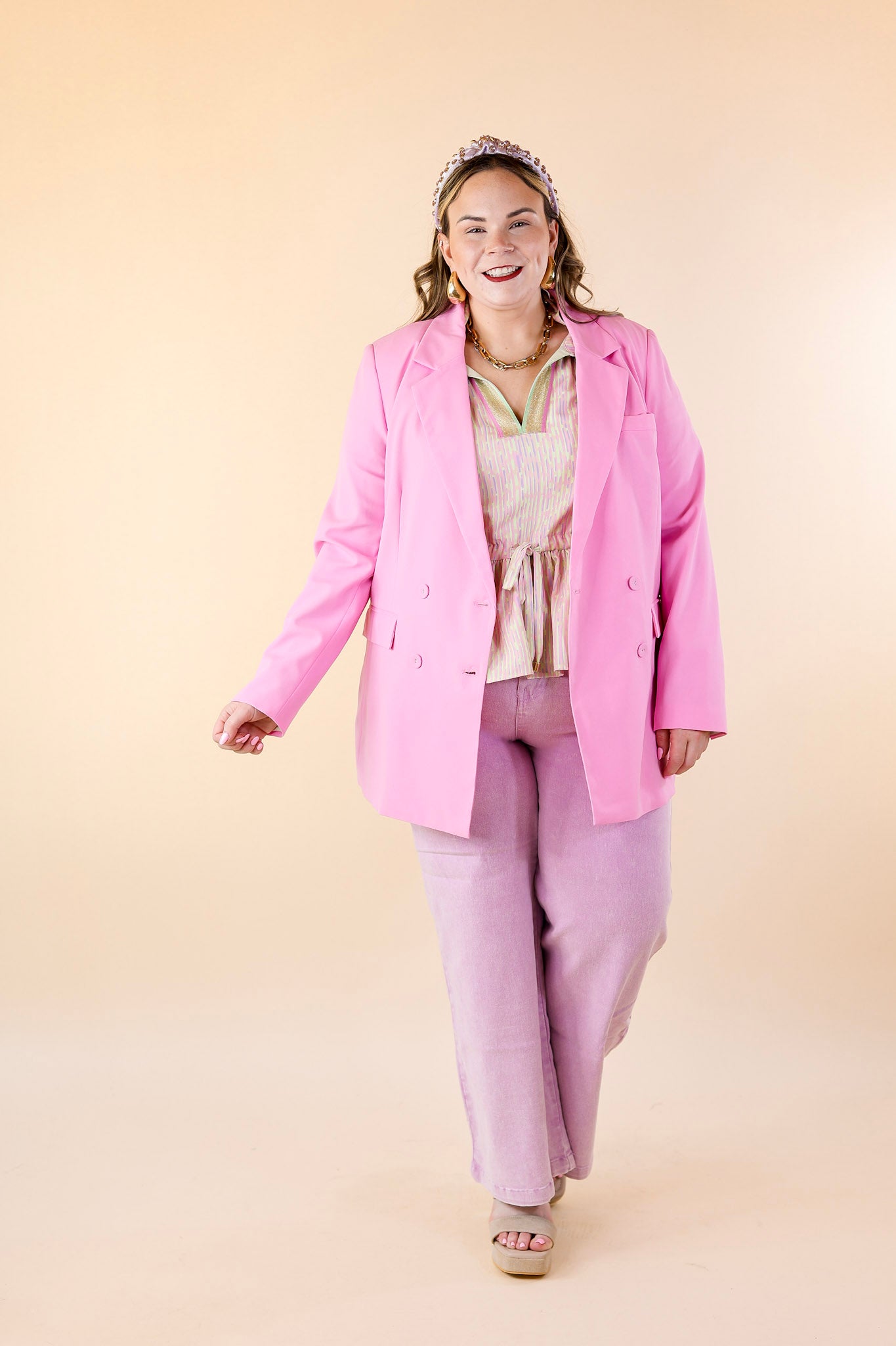 Emily McCarthy | Bristol Blazer in Bon Bon (Pink) - Giddy Up Glamour Boutique