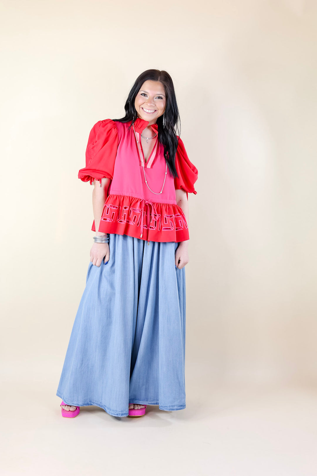 Emily McCarthy | Posey Top in Cabaret Pink - Giddy Up Glamour Boutique