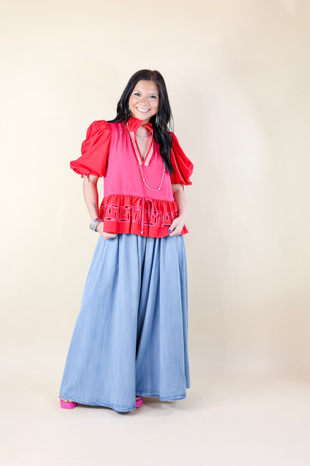 Emily McCarthy | Posey Top in Cabaret Pink - Giddy Up Glamour Boutique