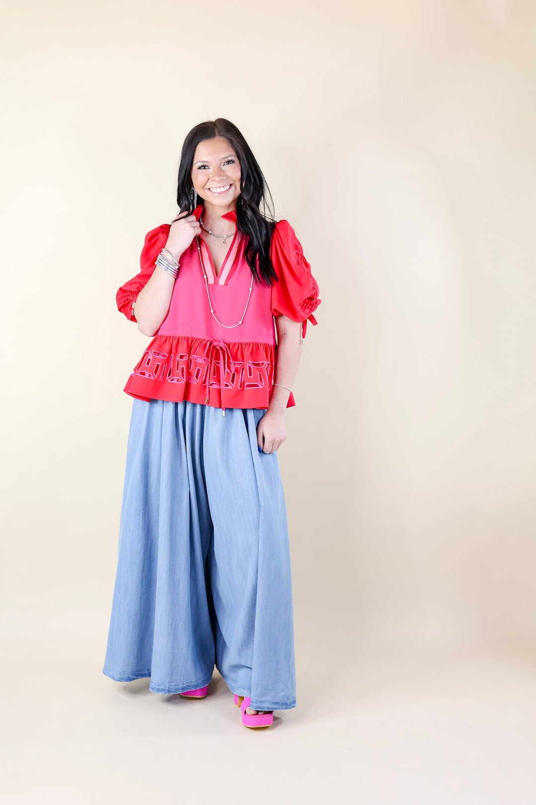 Emily McCarthy | Posey Top in Cabaret Pink - Giddy Up Glamour Boutique