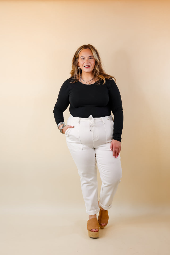 SPANX | Suit Yourself Long Sleeve Scoop Neck Bodysuit in Black - Giddy Up Glamour Boutique