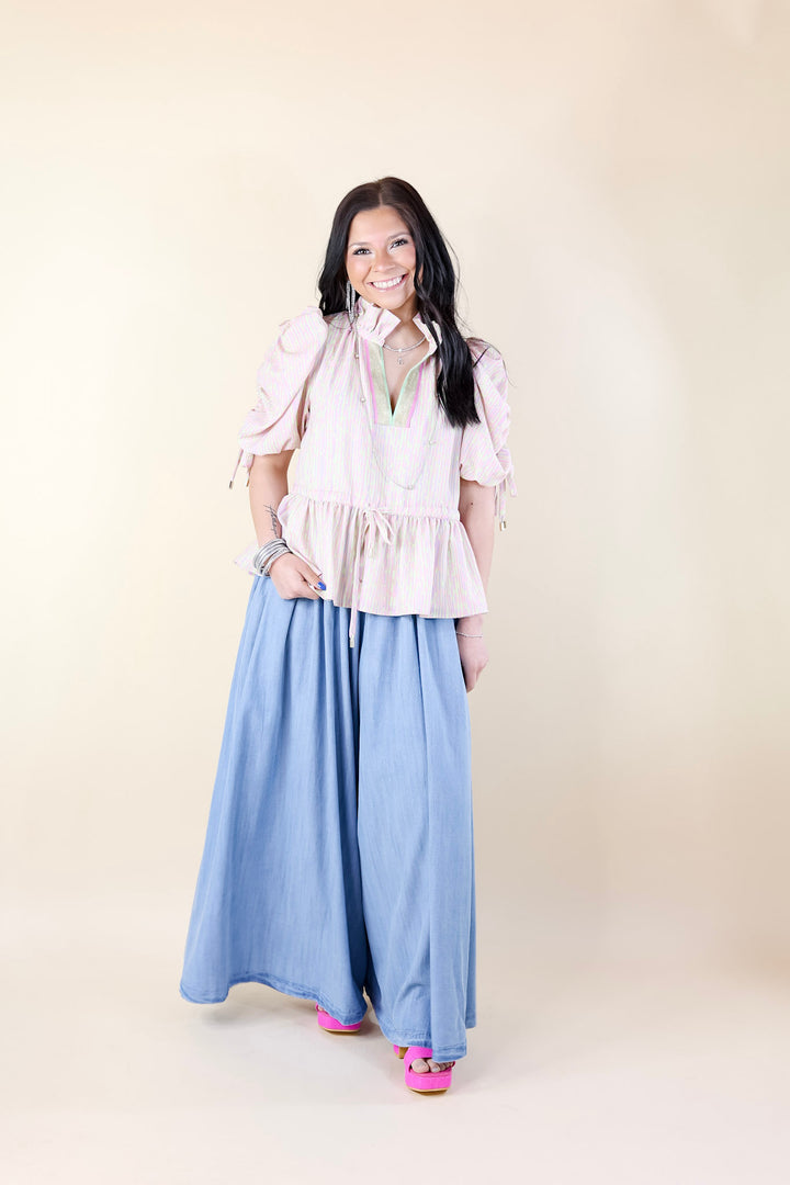 Emily McCarthy | Posey Top in Highlighter Stripe Pink - Giddy Up Glamour Boutique