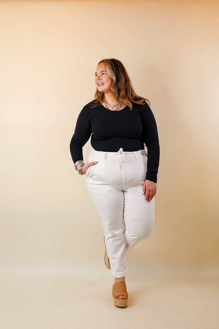 SPANX | Suit Yourself Long Sleeve Scoop Neck Bodysuit in Black - Giddy Up Glamour Boutique