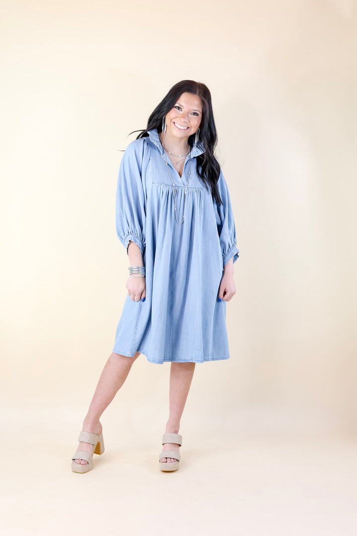 Emily McCarthy | Stella Dress in Denim - Giddy Up Glamour Boutique