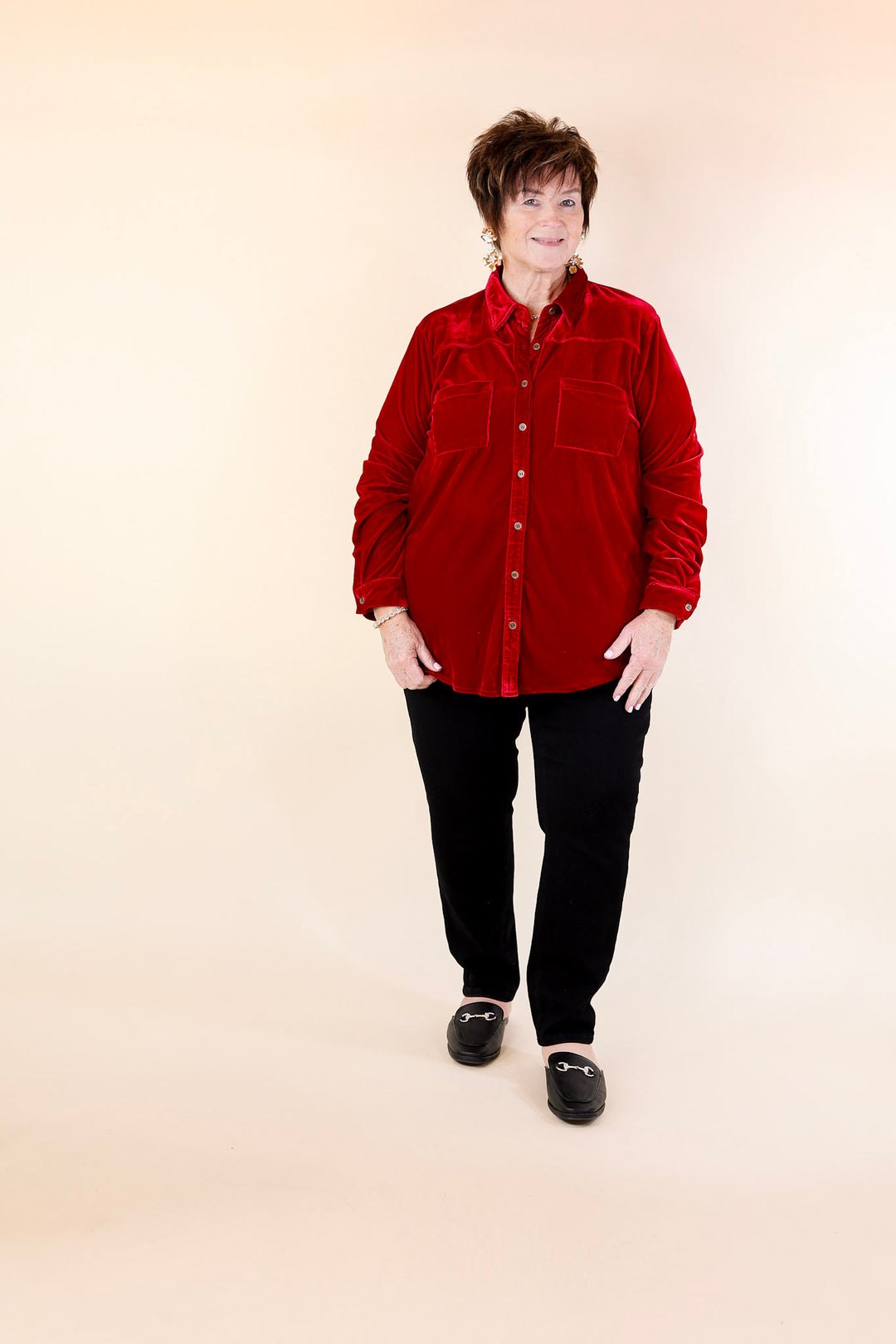 candy apple red dress shirt Non-Iron Cotton Solid Dress Shirt With Contrast Trim