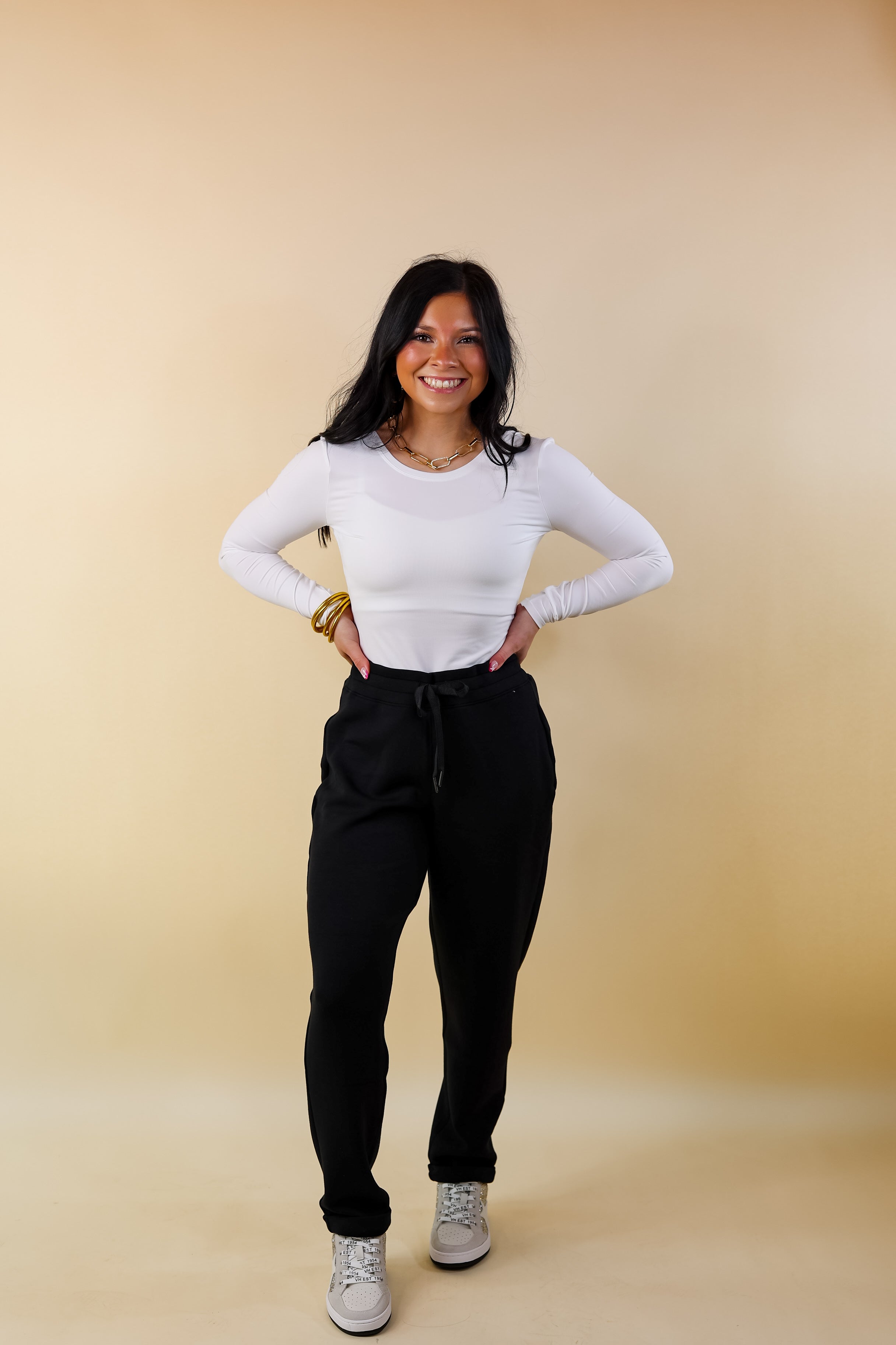 Spanx: AirEssentials Cropped Long Sleeve Top in Black