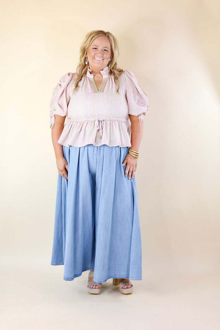 Emily McCarthy | Palazzo Pant in Denim - Giddy Up Glamour Boutique