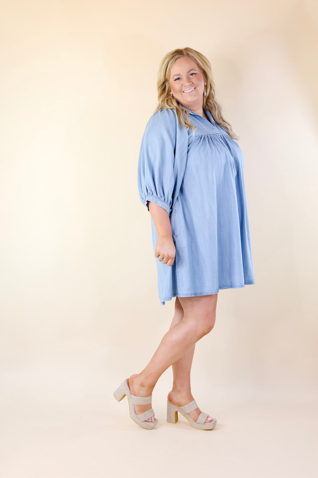 Emily McCarthy | Stella Dress in Denim - Giddy Up Glamour Boutique