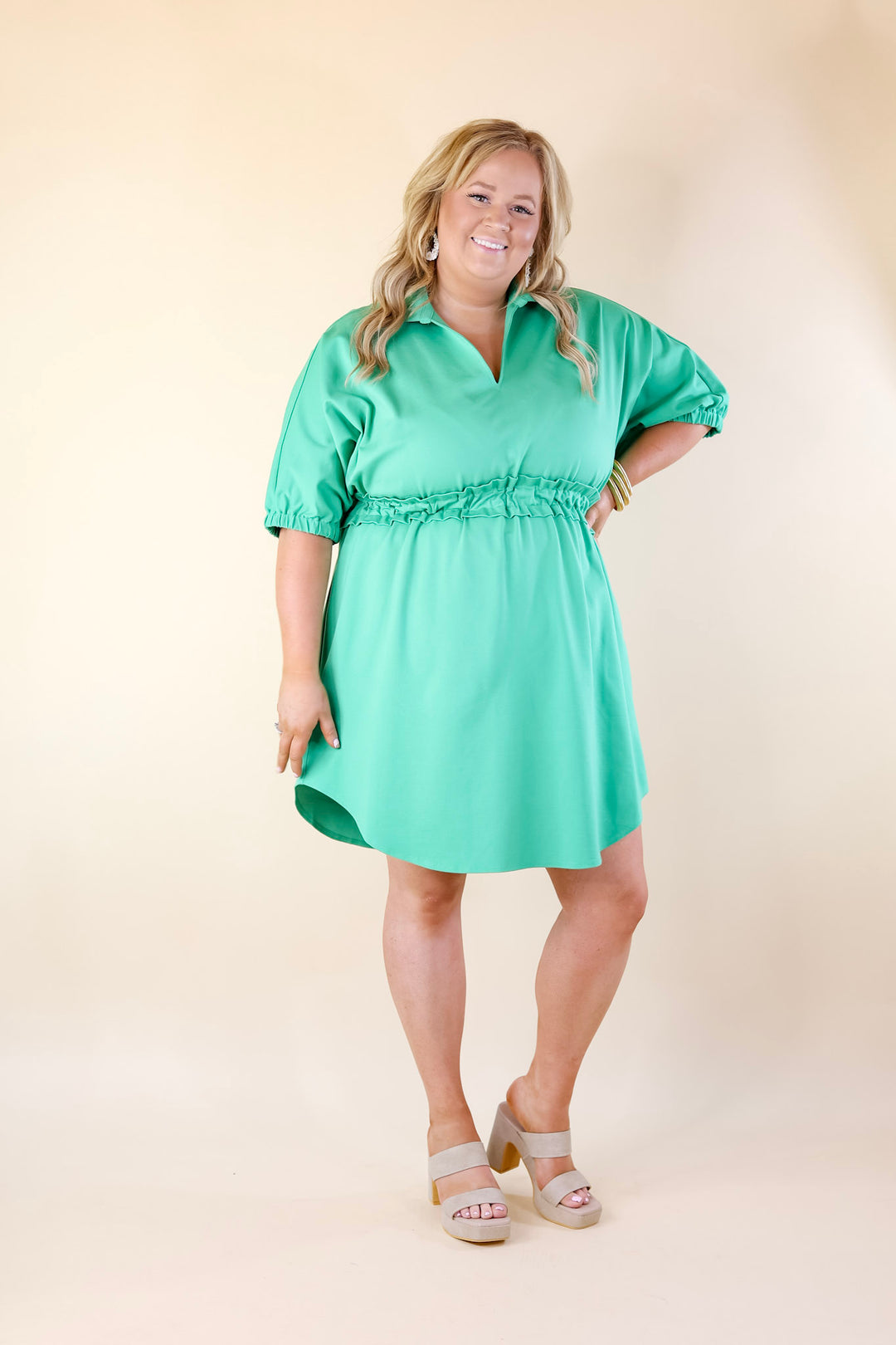 Emily McCarthy | Palmer Dress in Green - Giddy Up Glamour Boutique