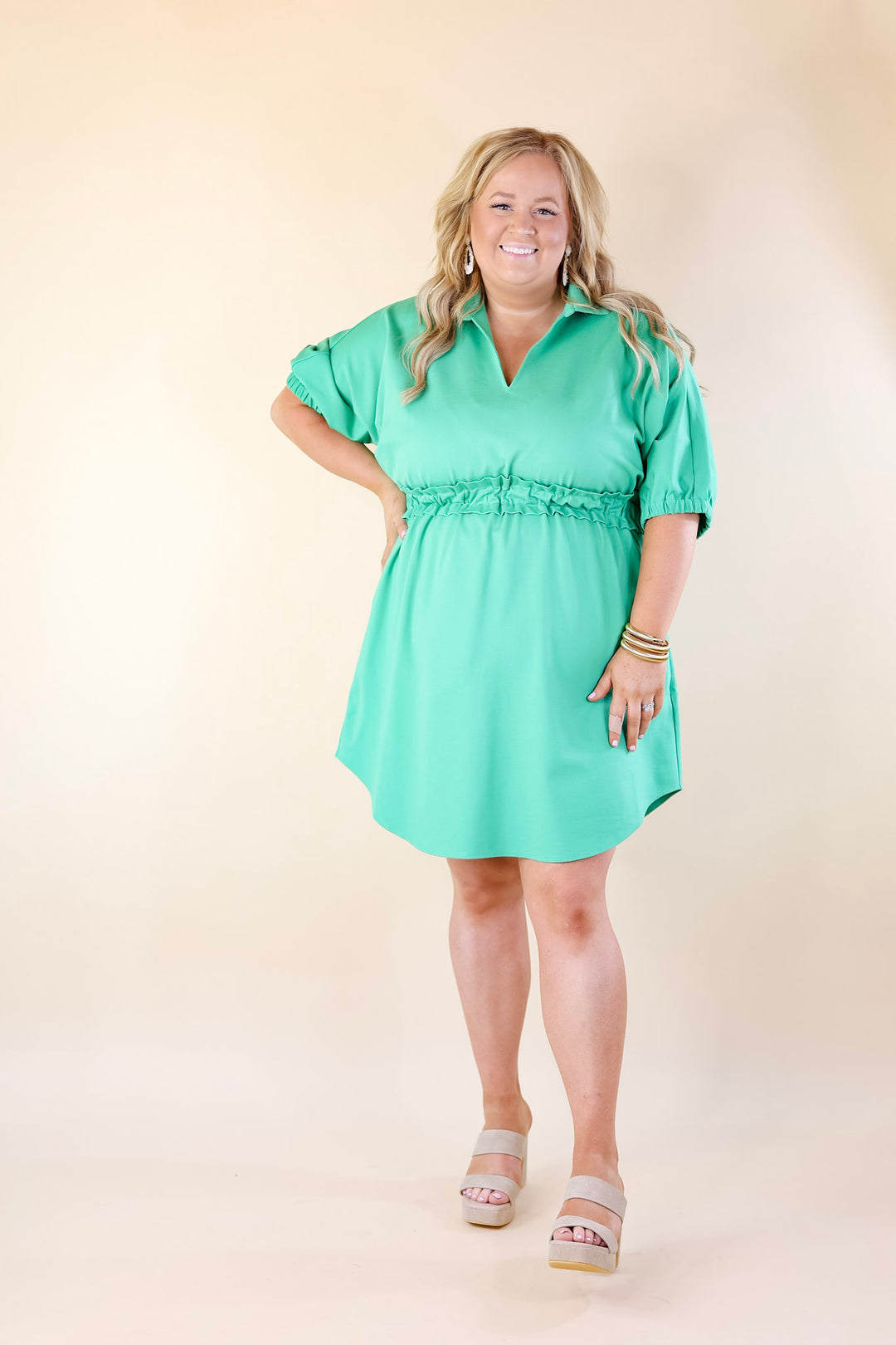 Emily McCarthy | Palmer Dress in Green - Giddy Up Glamour Boutique