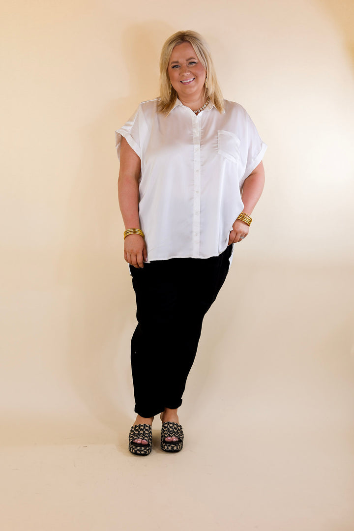 Last Chance Size 0, 1, 20W & 22W | Judy Blue | Keep It A Secret Relaxed Pull on Denim Jean Joggers in Jet Black