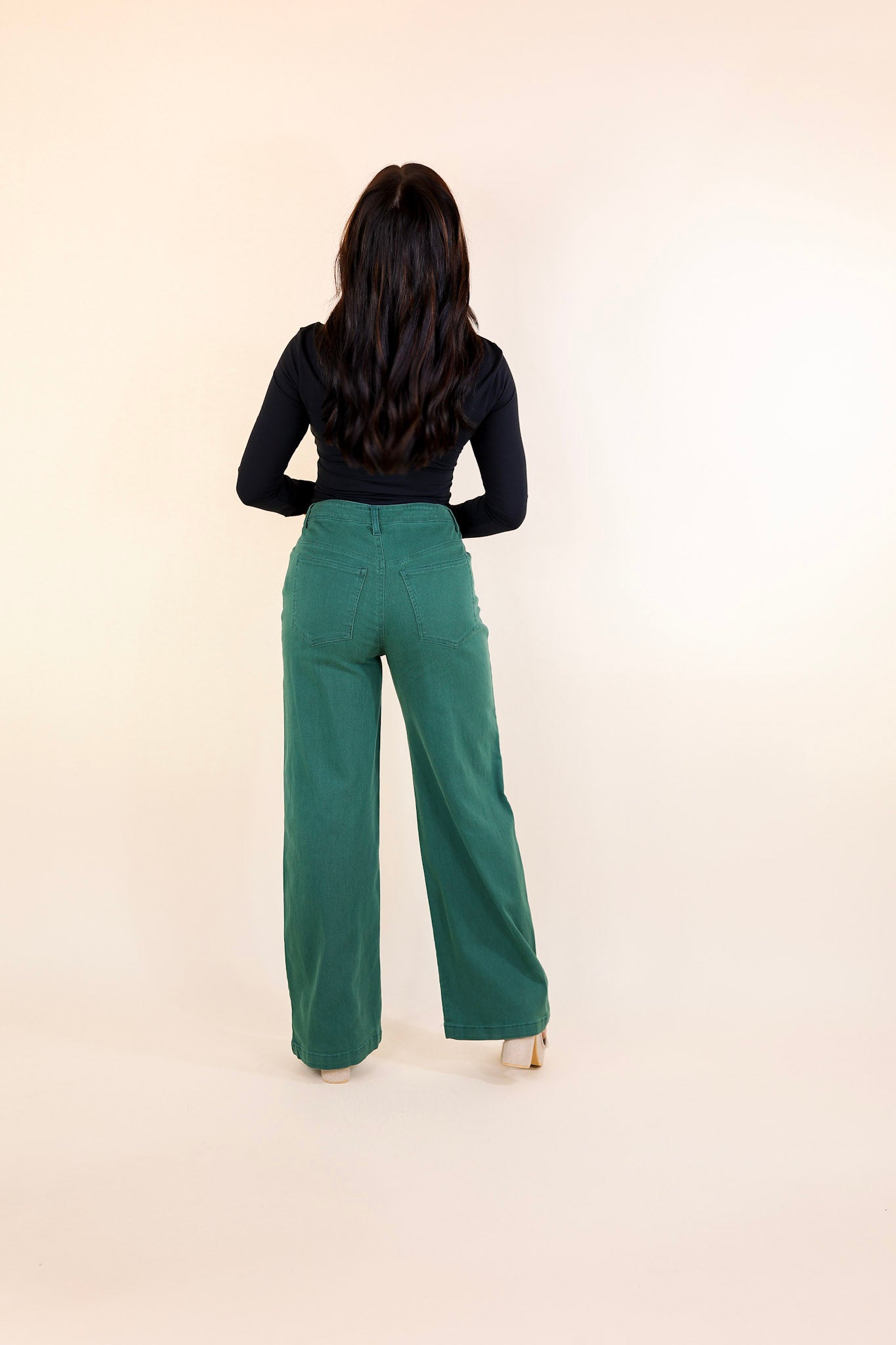 Hunter Green Wide Leg Cropped Pants – Giddy Up Glamour Boutique