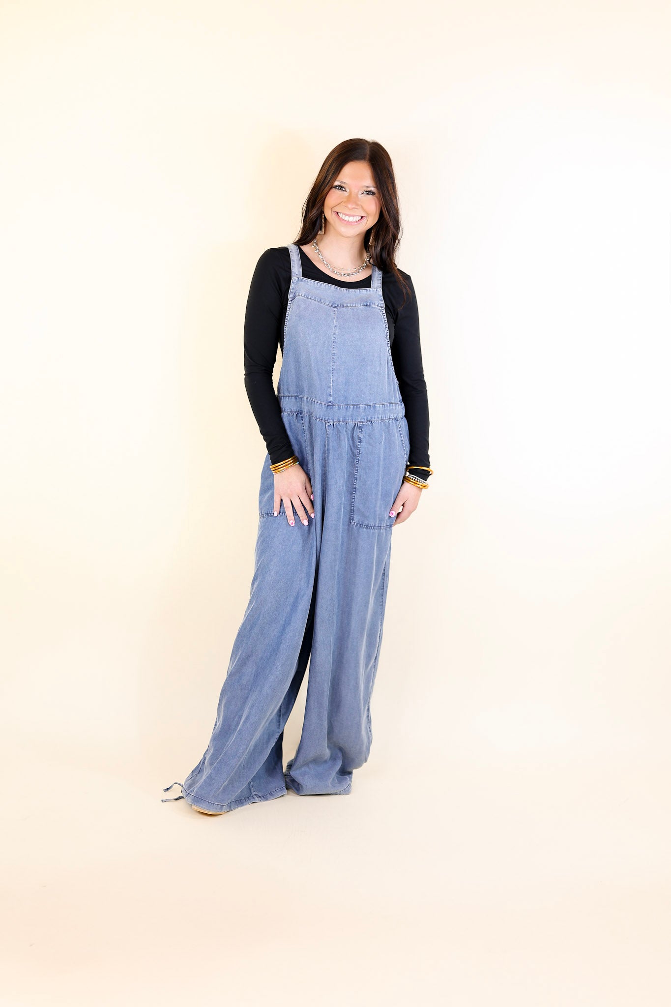 Casual Couture Denim Jumpsuit in Medium Wash