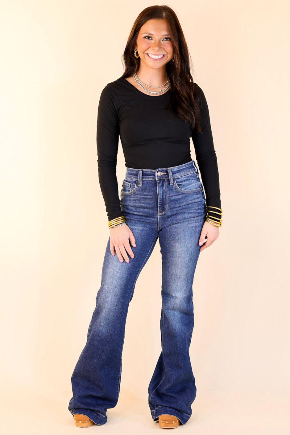 Judy Blue | On the Move Wide Hem Flare Jean in Medium Wash