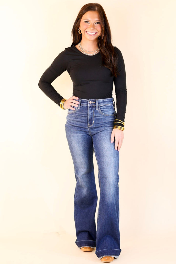 Judy Blue | On the Move Wide Hem Flare Jean in Medium Wash