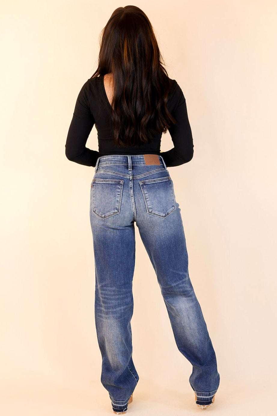 Judy Blue | Effortless Appeal Dad Jean with Release Hem in Dark Wash