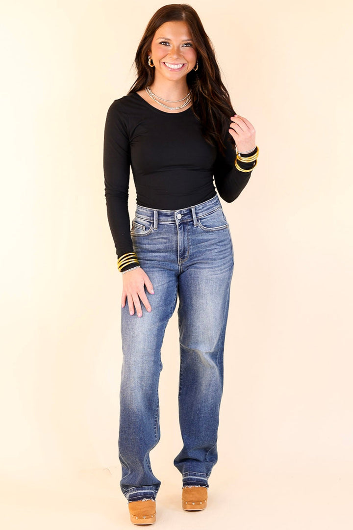 Judy Blue | Effortless Appeal Dad Jean with Release Hem in Dark Wash