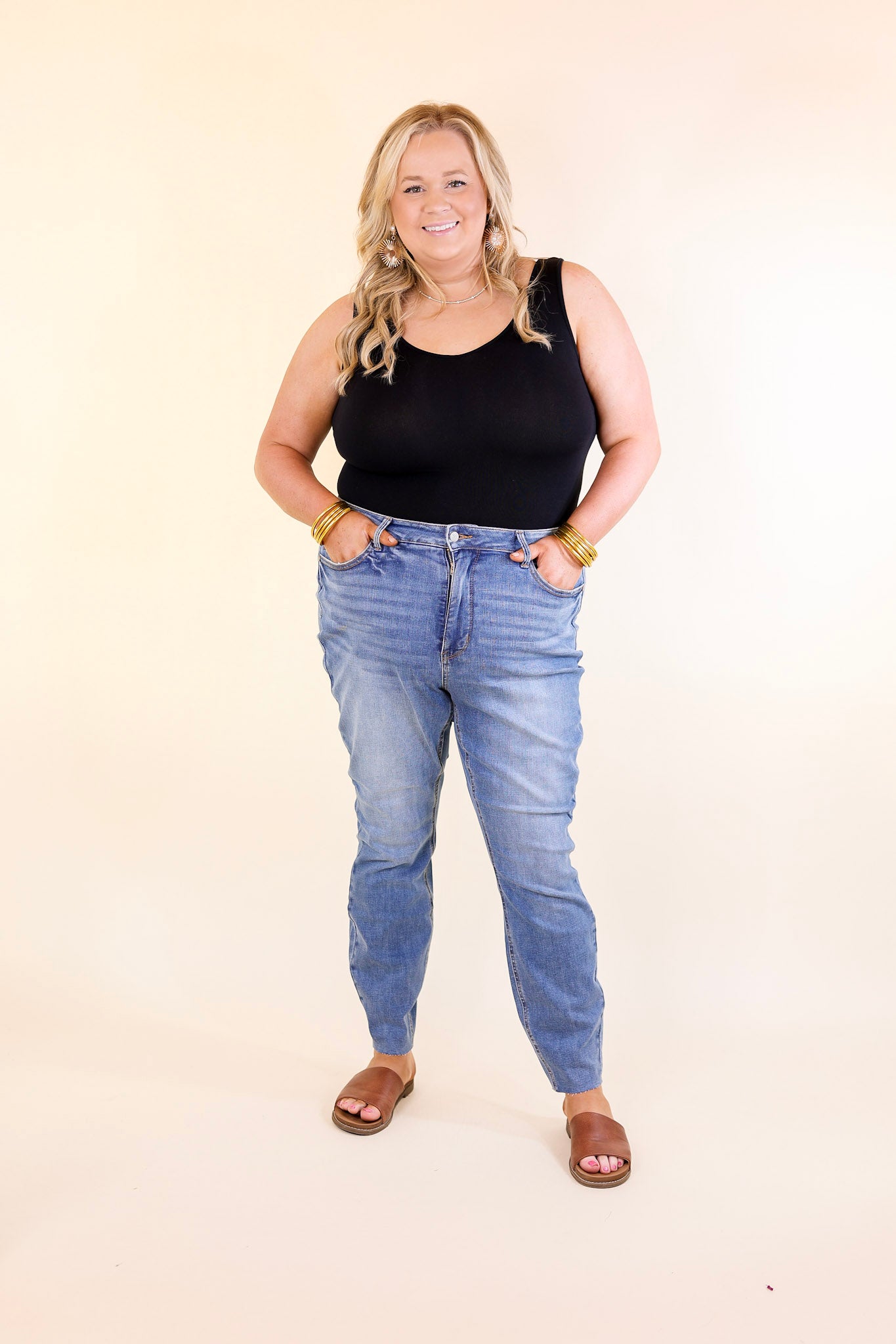 Judy Blue | Fresh Breeze High Waisted Skinny Jean with Vintage Shield Pockets in Medium Wash