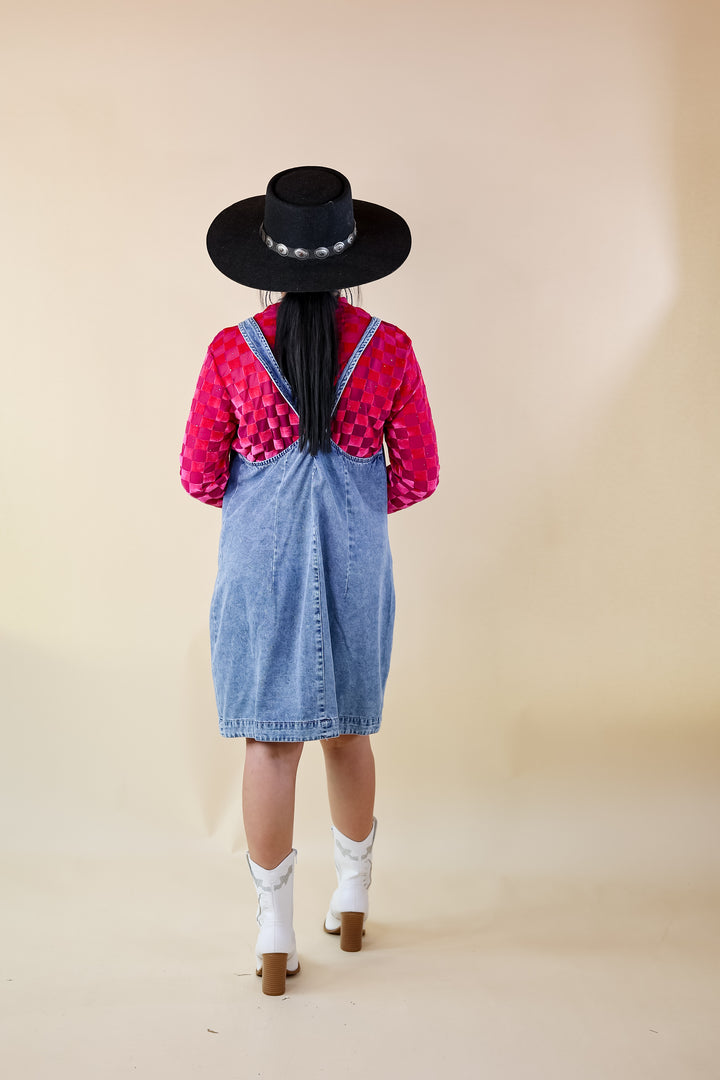 The Girl Next Door Denim Button Up Dress in Light Wash - Giddy Up Glamour Boutique