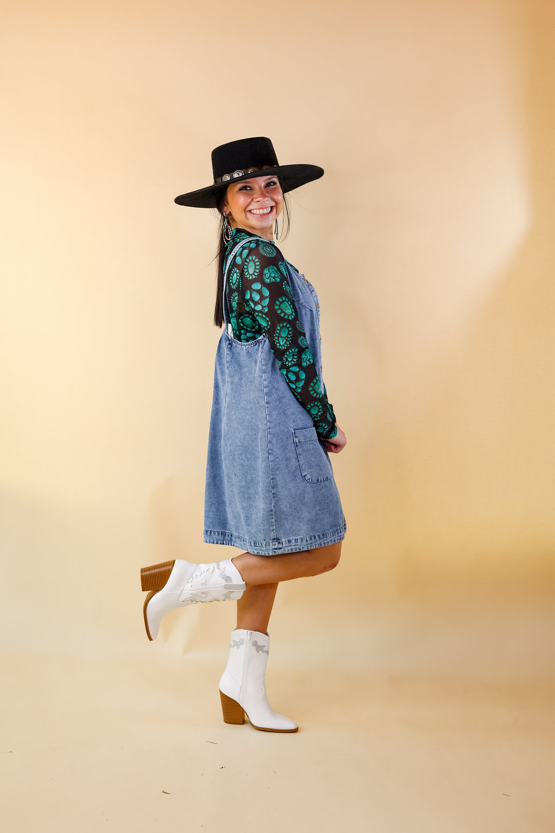 The Girl Next Door Denim Button Up Dress in Light Wash - Giddy Up Glamour Boutique