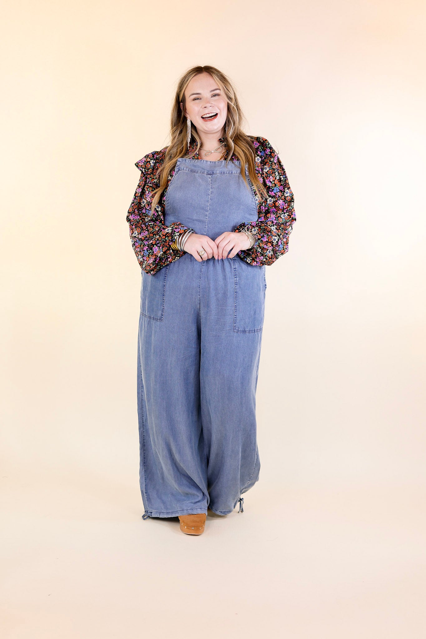 Casual Couture Denim Jumpsuit in Medium Wash