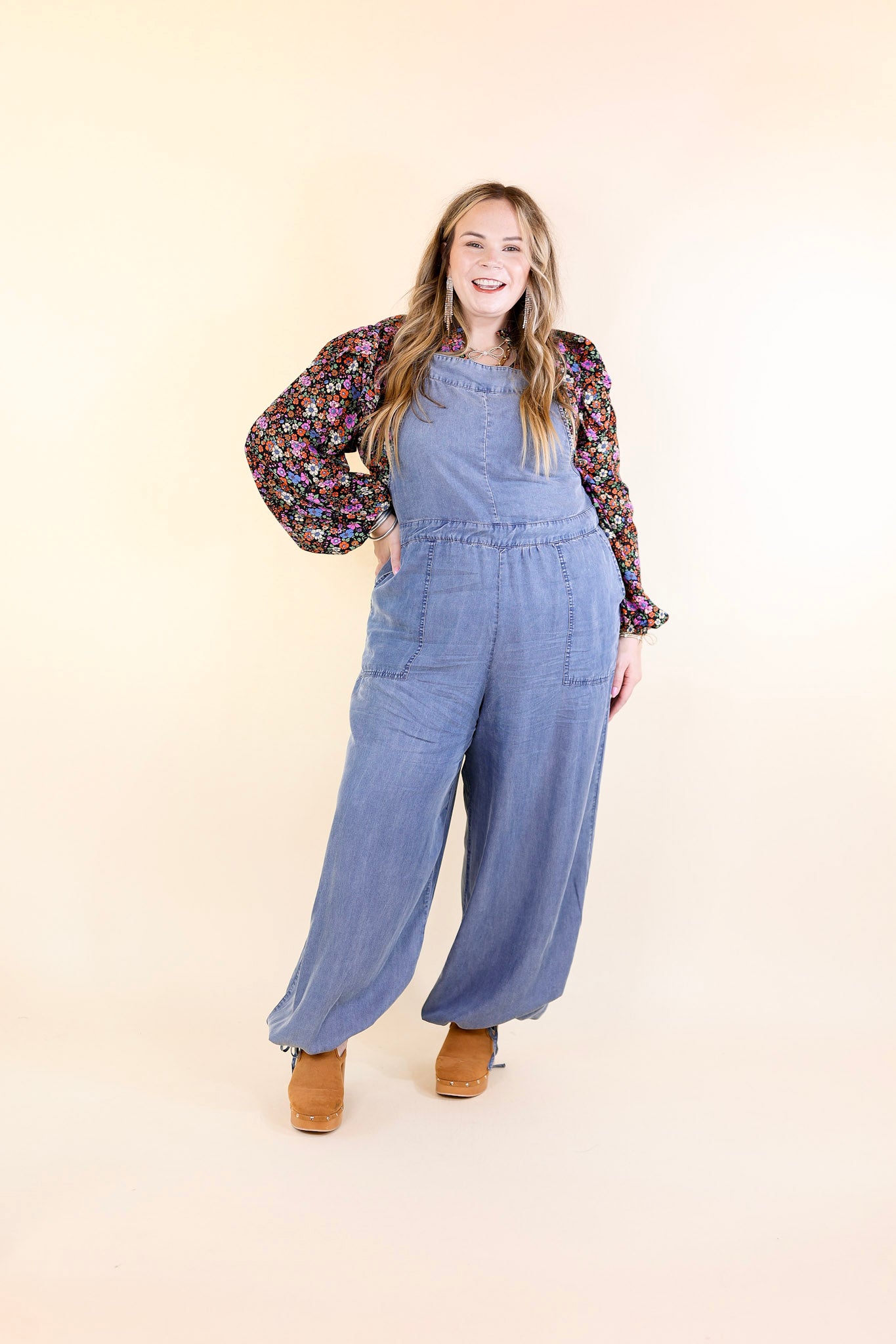 Casual Couture Denim Jumpsuit in Medium Wash