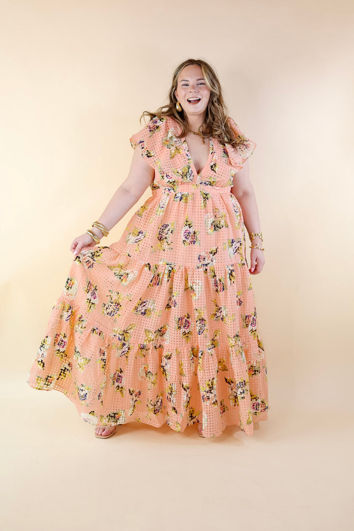 BuddyLove | Cece Flutter Sleeve Maxi Dress in Irish Rose (Pink) - Giddy Up Glamour Boutique