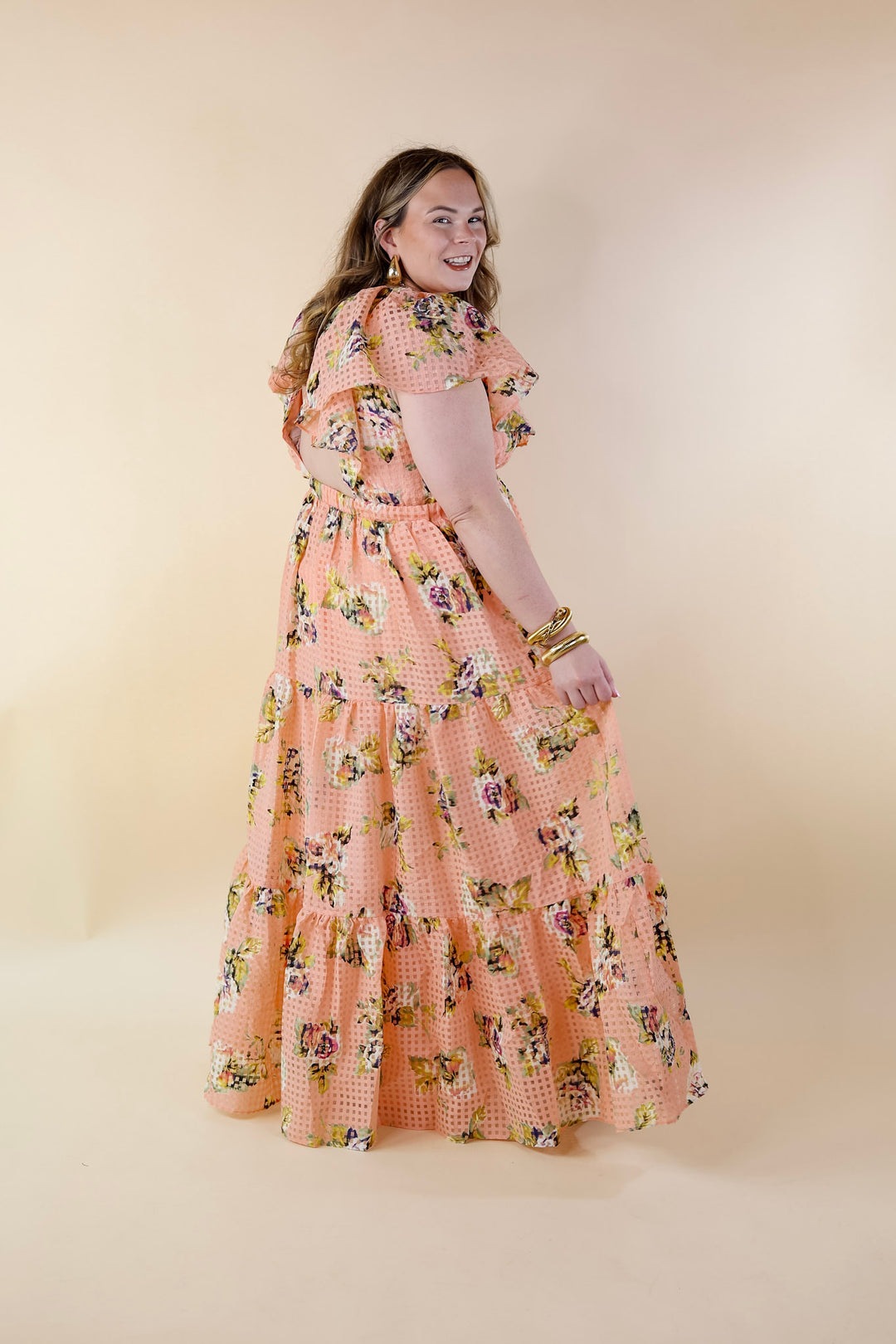 BuddyLove | Cece Flutter Sleeve Maxi Dress in Irish Rose (Pink) - Giddy Up Glamour Boutique