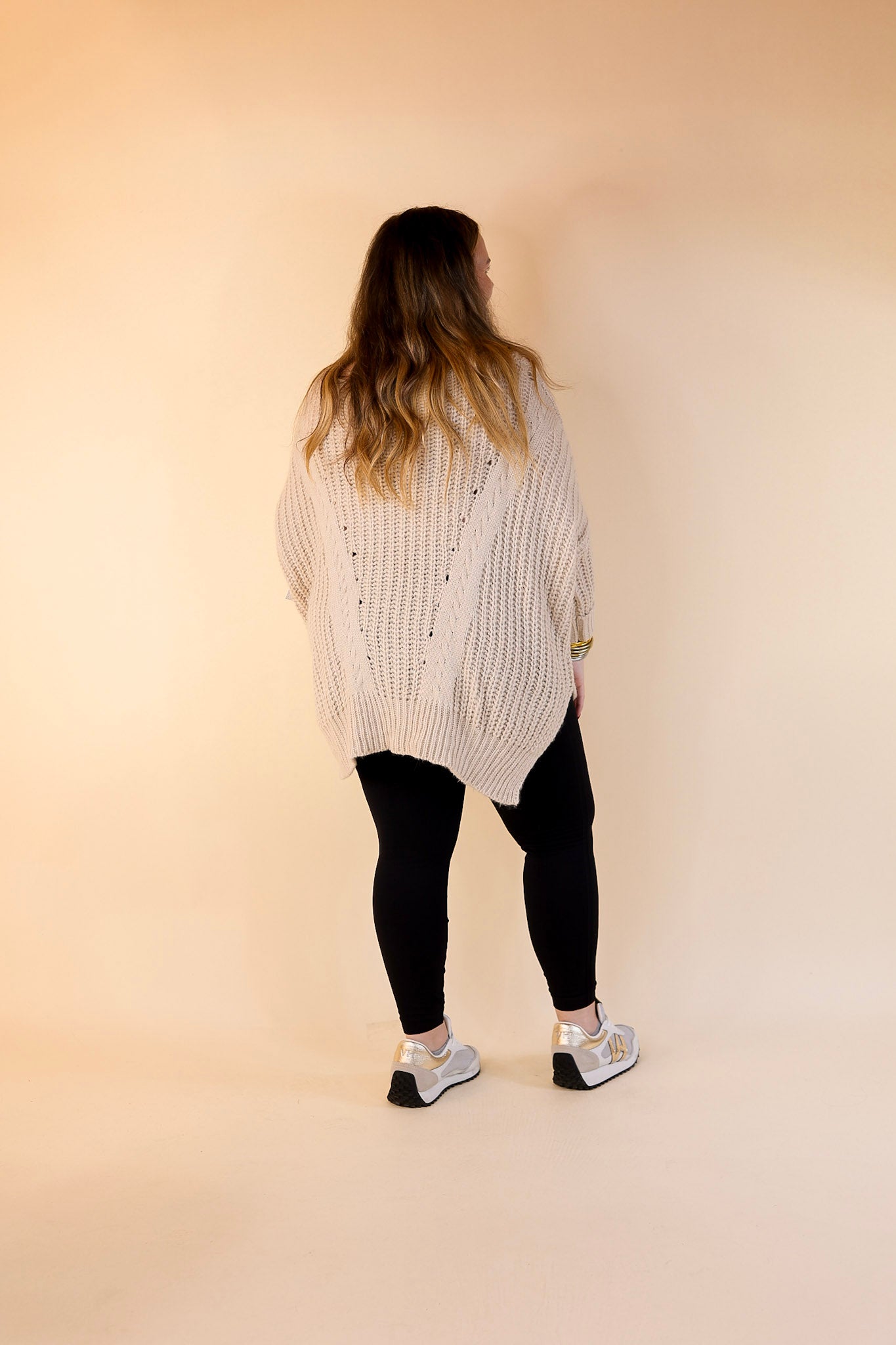 Crisp Morning Air Oversized Dolman 3/4 Sleeve Sweater in Ivory