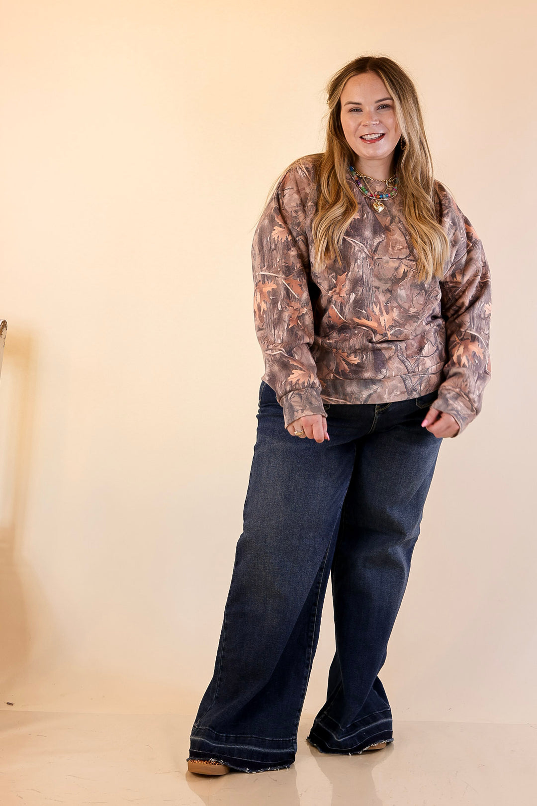 Simply Southern | Easy Does It Long Sleeve Crewneck Sweatshirt in Camouflage