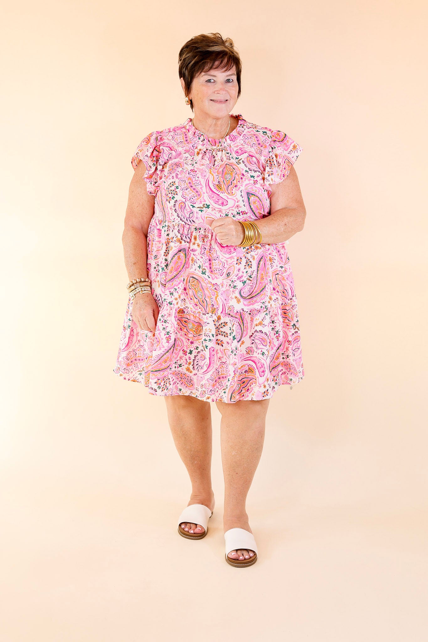 Like a Dream Paisley and Floral Print Dress in Pink