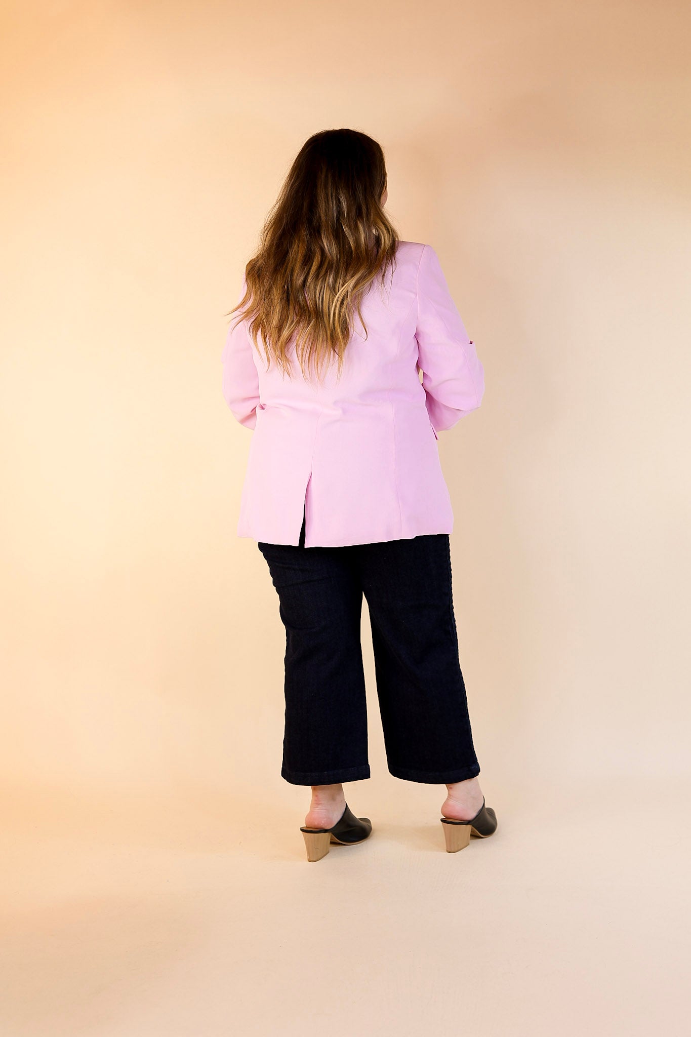 Winning Awards Long Sleeve Blazer in Light Pink