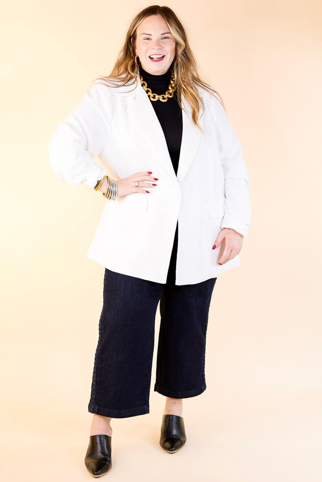 Winning Awards Long Sleeve Blazer in White