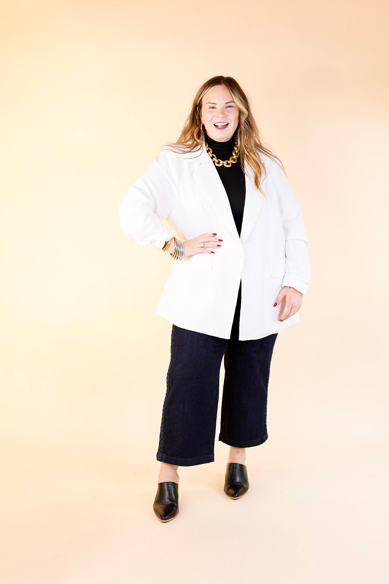 Winning Awards Long Sleeve Blazer in White