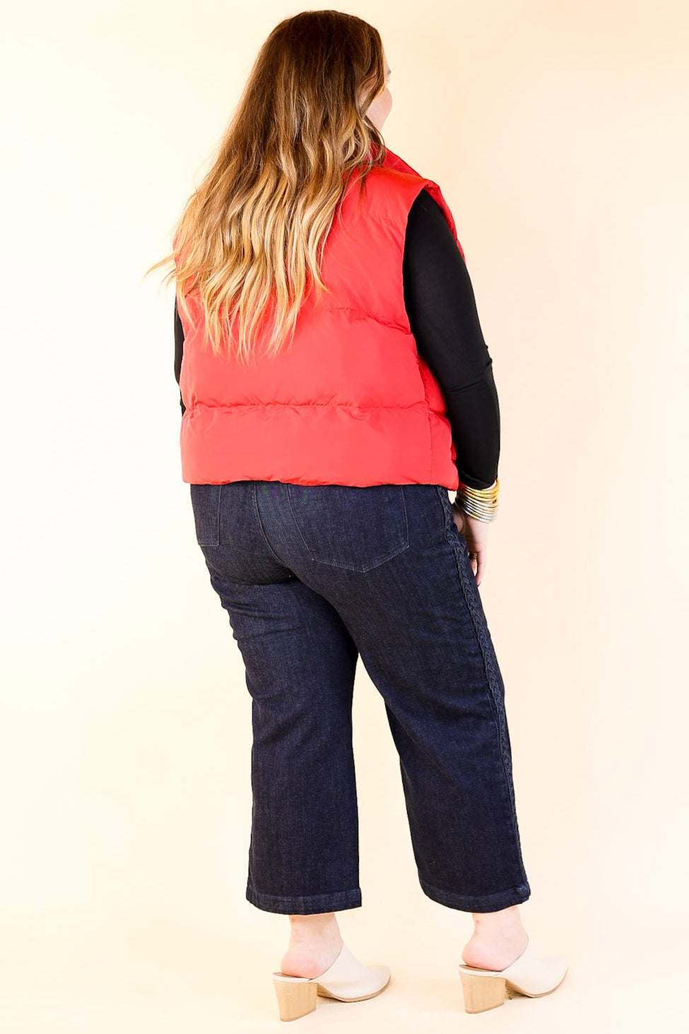 Whispering Pines Puffer Vest in Red