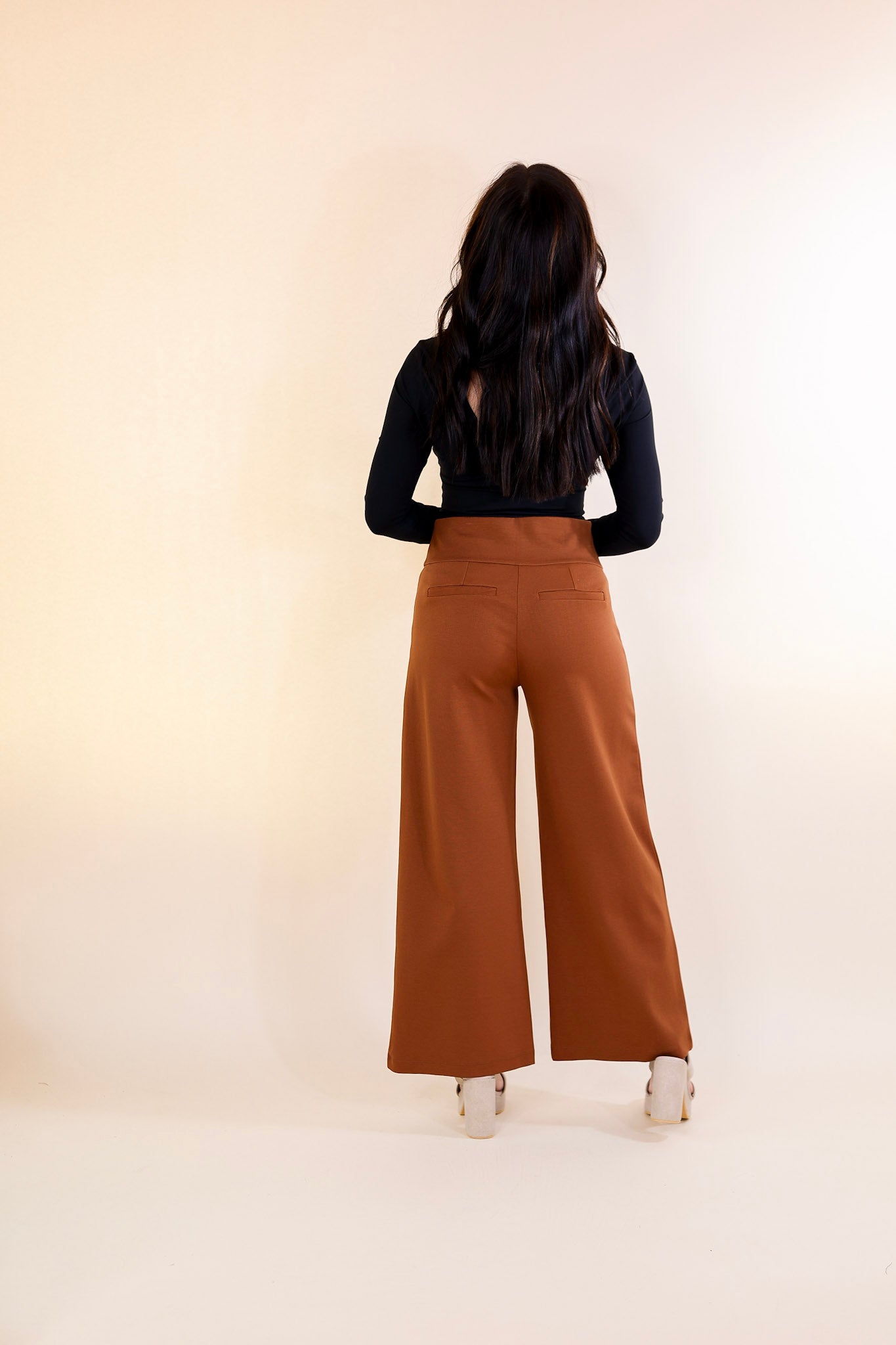 Confident Stride Cropped Wide Leg Pant in Rust Orange