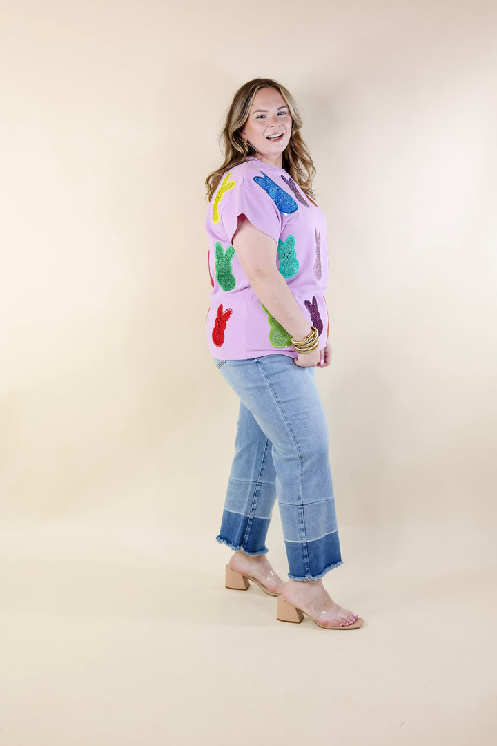 Queen Of Sparkles | Bunny Bliss Sequin Top in Purple - Giddy Up Glamour Boutique