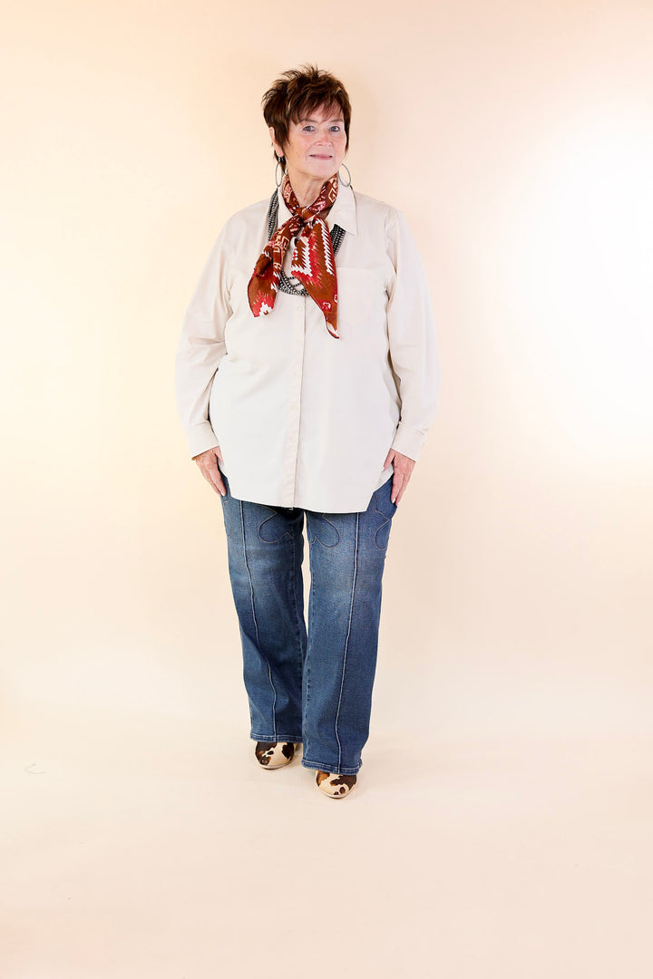 Judy Blue | Western Wanderer Straight Leg Jean with Western Seam Detail in Dark Wash