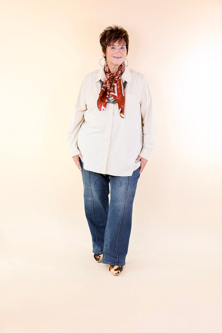 Judy Blue | Western Wanderer Straight Leg Jean with Western Seam Detail in Dark Wash