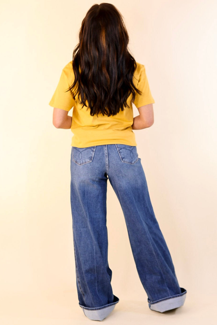 Rodeo Desert Fringe Design Short Sleeve Graphic Tee in Mustard Yellow