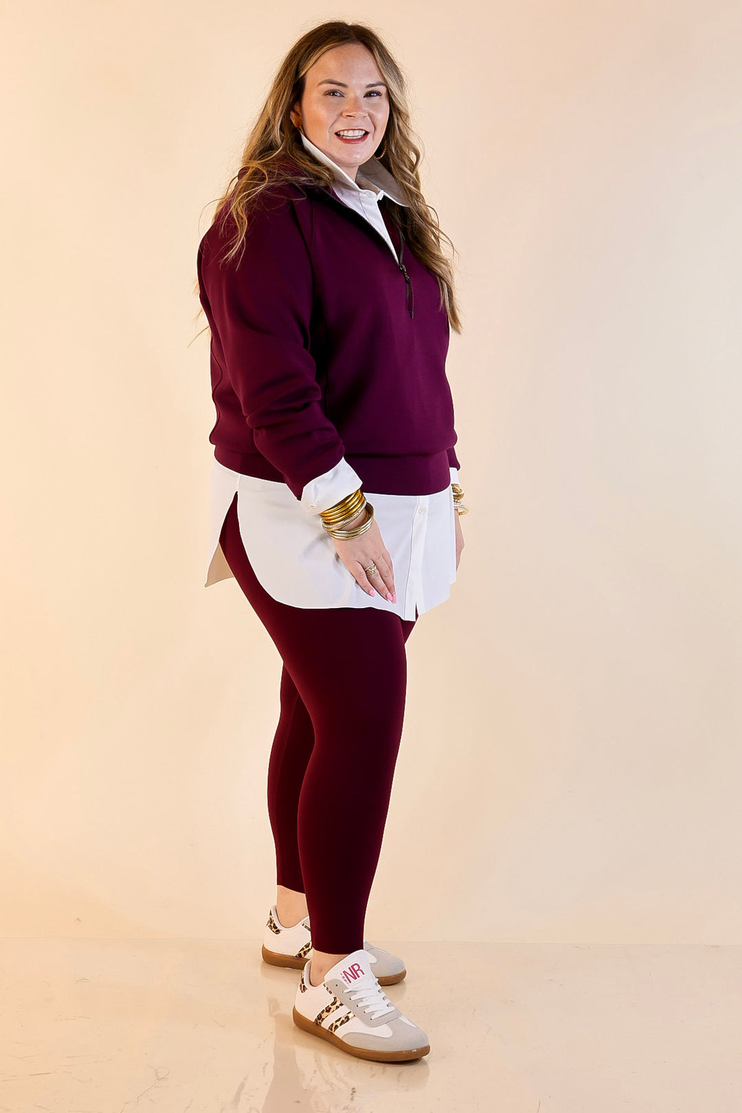 SPANX | AirEssentials Half Zip in Plum Berry (Maroon)