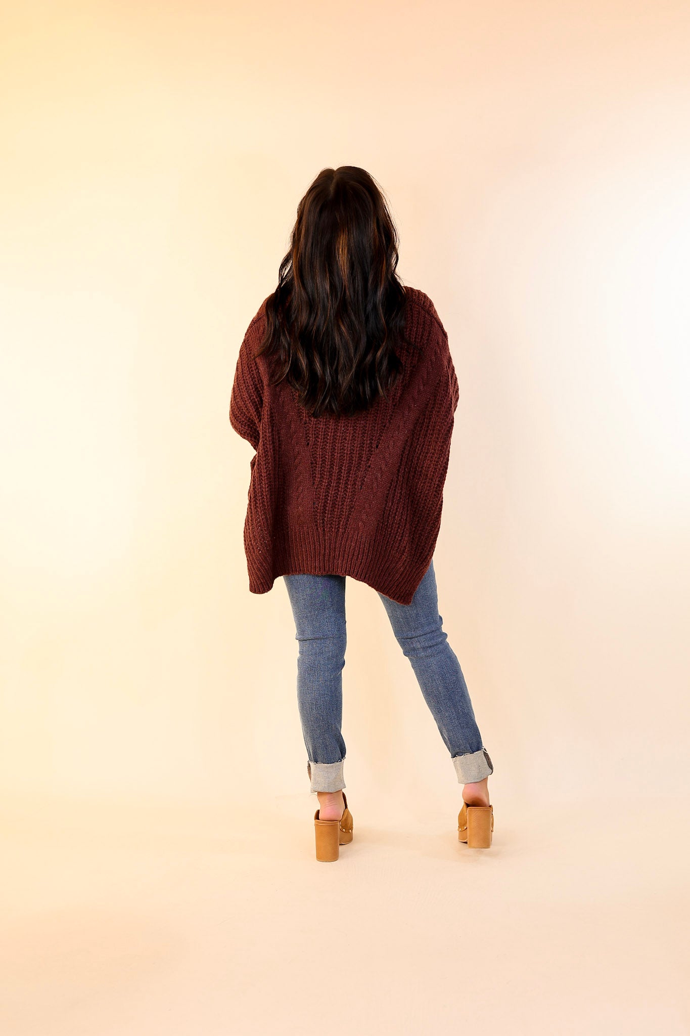 Crisp Morning Air Oversized Dolman 3/4 Sleeve Sweater in Maroon