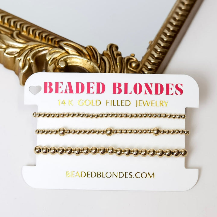 Beaded Blondes | Set of Three | Everyday Bracelet Stack in Gold