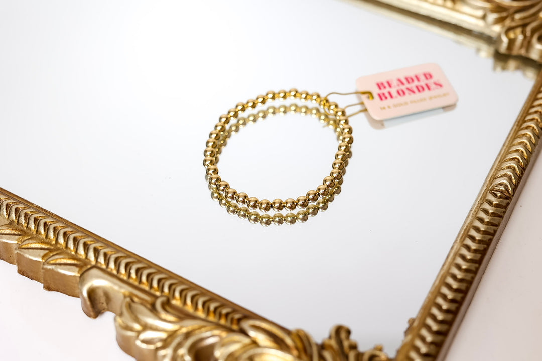 Beaded Blondes | 4MM Gold Beaded Bracelet