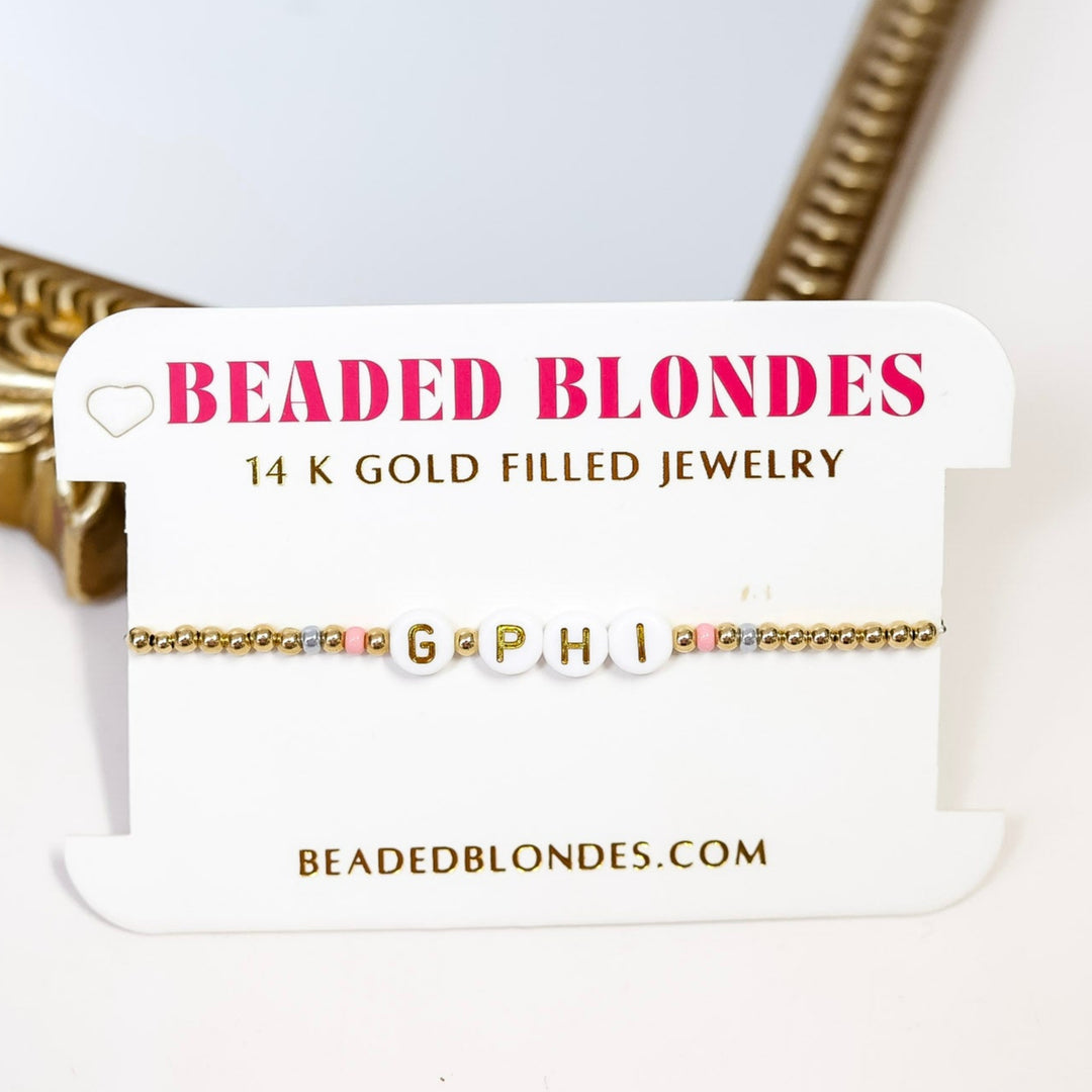 Beaded Blondes | Gamma Phi Color Sorority Bracelet