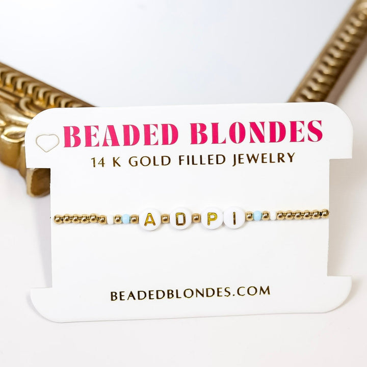 Beaded Blondes | A D Pi Color Sorority Bracelet