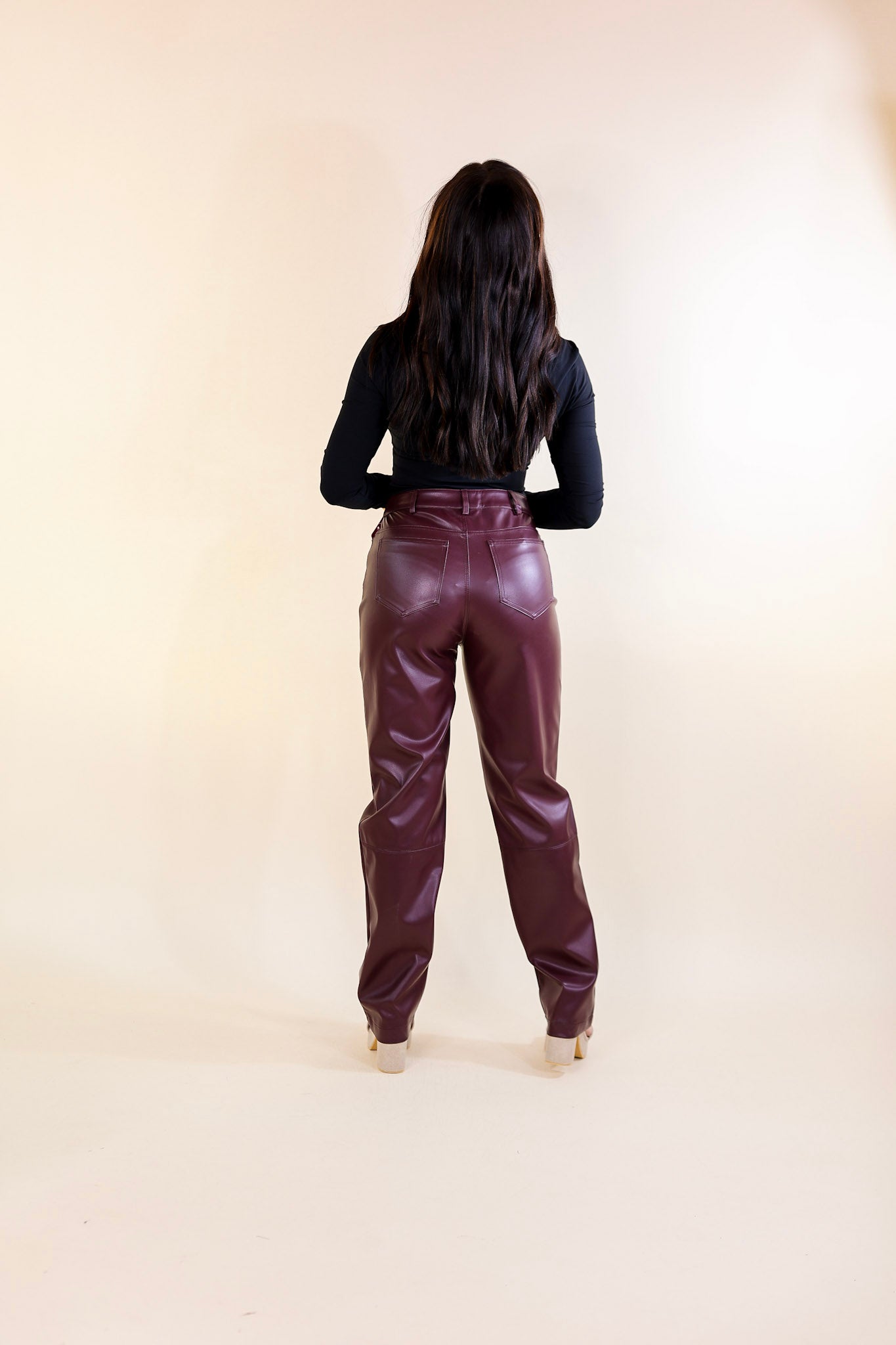 BuddyLove | Gomez Vegan Leather Pants in Wine (Maroon)